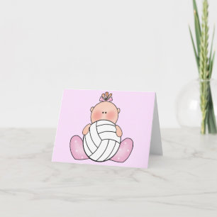 Lil Volleyball Girl Blank Card Kaart