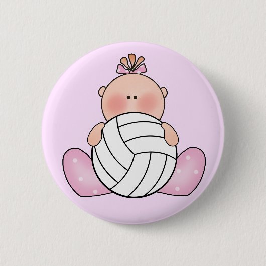 Lil Volleyball Girl Ronde Button 5,7 Cm (Voorkant)