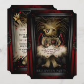 Lil Voodoo Doll Halloween Party Invitation Kaart (Voorkant / Achterkant)