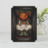 Lil Voodoo Doll Pumpkin Halloween Party Invitation Kaart (Staand voorkant)
