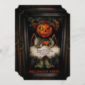 Lil Voodoo Doll Pumpkin Halloween Party Invitation Kaart (Voorkant / Achterkant)