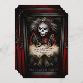 Lil Voodoo Doll Skeleton Halloween Party Kaart (Voorkant / Achterkant)