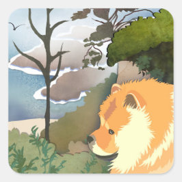 LIL WEATHER Chow -Stickers in twee formaten Vierkante Sticker