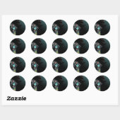 Lil 'Witch in Pirate Skull Robe Halloween Ronde Sticker (Vel)