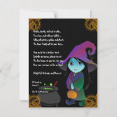 Lil 'Witch in Rainbow Gown Halloween uitnodiging (Voorkant)