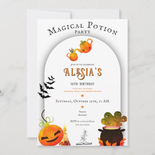 Lil' Wizards Witches & Potions Halloween Verjaarda Kaart (Voorkant)