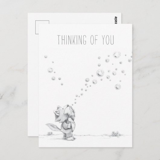 Lil Wolf Bubbles-Briefkaart Briefkaart (Voorkant / Achterkant)