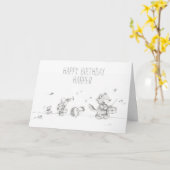 Lil Wolf Parade Verjaardag Kaart (Gele Bloem)