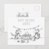Lil Wolf verjaardagskaart Briefkaart (Voorkant / Achterkant)