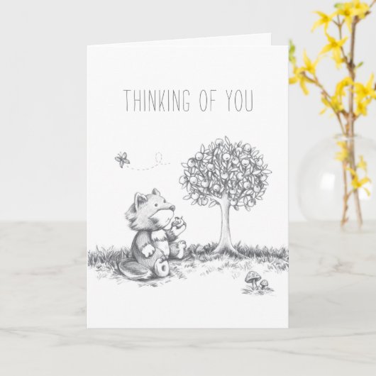 Lil Wolf Zomer Kaart (Gele Bloem)