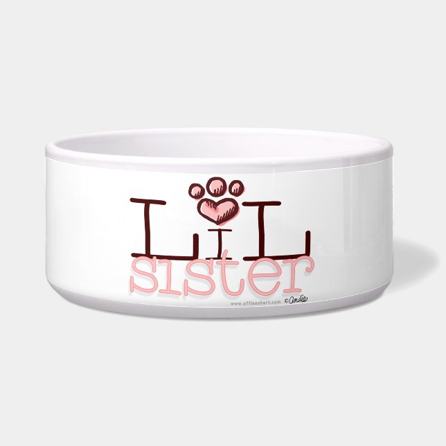 Lil Zister Roze Pink Print Voerbakje (Voorkant)