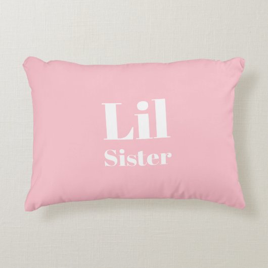 Lil Zuster Pink, wit meisje Accent Kussen (Voorkant)