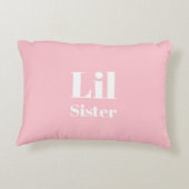 Lil Zuster Pink, wit meisje Accent Kussen (Achterkant)