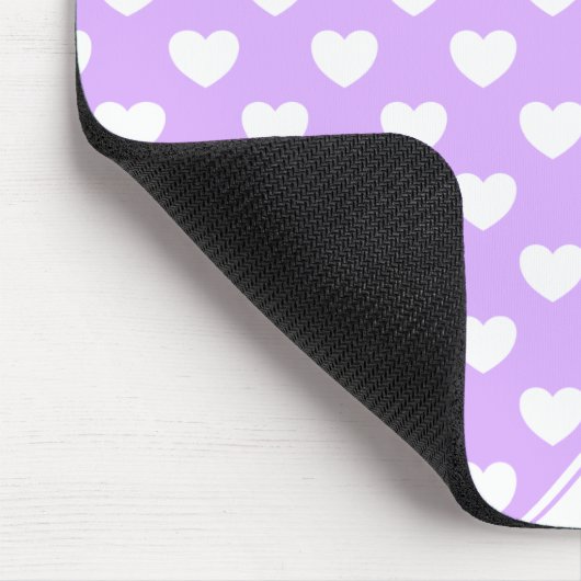 Lila aangepaste naam — Wit hart Muismat (Hoek)