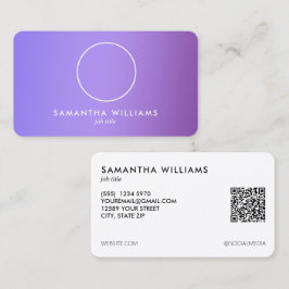 Lila aangepaste QR-foto Visitekaartje