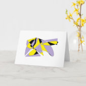 LILA ABSTRACT BLANCO WENSKAART KAART (Gele Bloem)