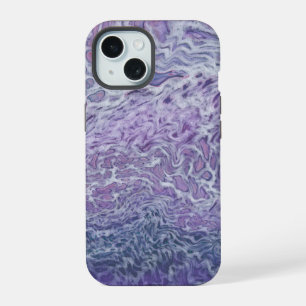 Lila acrylvezel Abstracte vloeisel iPhone 15 Case