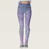 Lila acrylvezel Abstracte vloeisel Leggings (Voorkant)