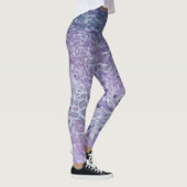 Lila acrylvezel Abstracte vloeisel Leggings (Rechts)