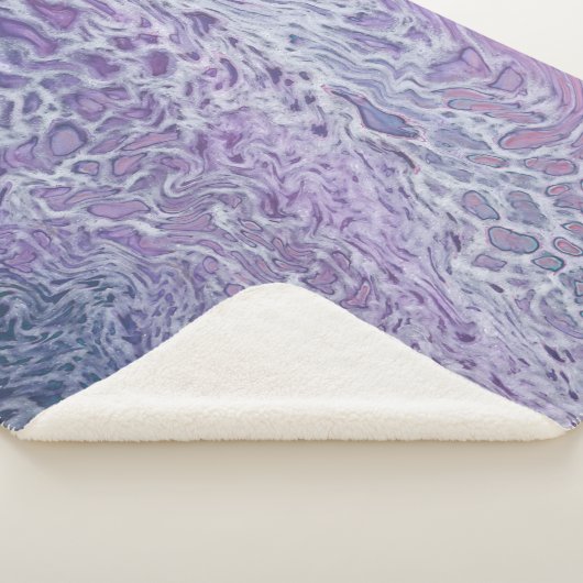 Lila acrylvezel Abstracte vloeisel Sherpa Deken (3/4)