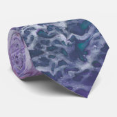Lila acrylvezel Abstracte vloeisel Stropdas (Opgerold)