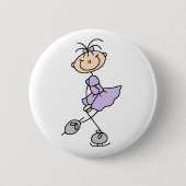 Lila Afbeelding Skater Girl Button (Voorkant)