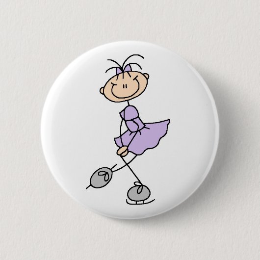 Lila Afbeelding Skater Girl Button (Voorkant)