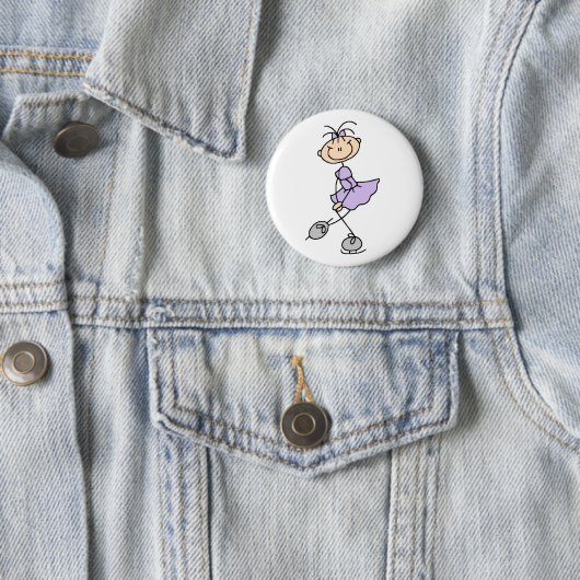Lila Afbeelding Skater Girl Button (In situ)