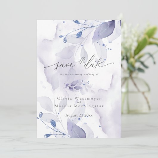 Lila afvoer Waterverf van peulvruchten Bewaar datu Kaart (Staand voorkant)