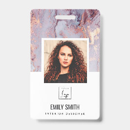 LILA AGENTSCHAP WERKNEMER FOTO BAR CODE NAME BADY BADGE