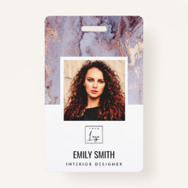 LILA AGENTSCHAP WERKNEMER FOTO BAR CODE NAME BADY BADGE