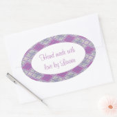 LILA AGYLE GEBREIDE ovale "hand gemaakte" Stickers (Envelop)
