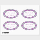 LILA AGYLE GEBREIDE ovale "hand gemaakte" Stickers (Vel)