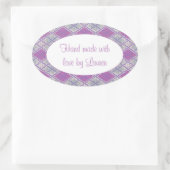 LILA AGYLE GEBREIDE ovale "hand gemaakte" Stickers (Tas)
