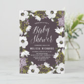 Lila Anemone Blooms Baby shower Kaart (Staand voorkant)