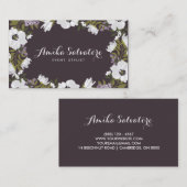 Lila Anemone Blooms Persoonlijke bloemen Visitekaartje (Voorkant / Achterkant)