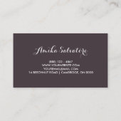 Lila Anemone Blooms Persoonlijke bloemen Visitekaartje (Achterkant)