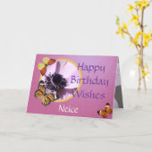 Lila Anemoon Kaart (Gele Bloem)