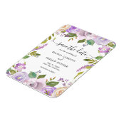Lila aquarel bloem bruiloft save the date magneet (Linkerzijde)