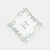 Lila aquarel bloemenbruiloft servet (Hoek)