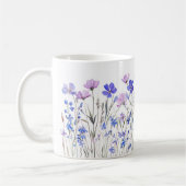 Lila Aquarell Blumenwiese Keramiktasse Koffiemok (Links)