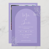 Lila Arch Botanische Lavender Boho QR Code Modern Kaart (Voorkant / Achterkant)