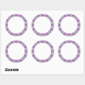 LILA ARGYLE GEBREIDE 3" ronde Stickers (Vel)