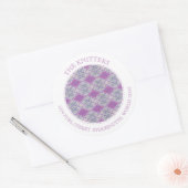 LILA ARGYLE GEBREIDE grote ronde Adresetiketten Sticker (Envelop)