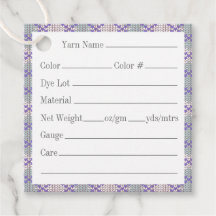 LILA ARGYLE KNIT 2" Vierkante garen Labels