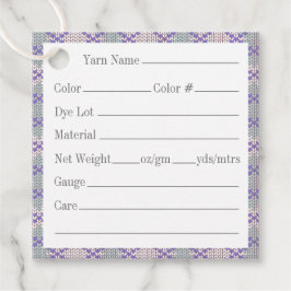 LILA ARGYLE KNIT 2" Vierkante garen Labels