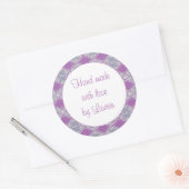 LILA ARGYLE KNIT 3" Ronde "Hand Made" Stickers (Envelop)