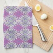 LILA ARGYLE KNIT Keukenschotel Handdoek (Quarter Fold)
