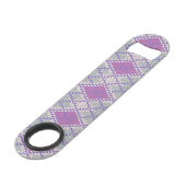 LILA ARGYLE KNIT Speed Fles Opener Flessenopener (Voorkant Gekanteld)