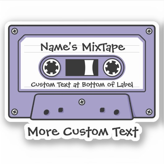 Lila audio-Cassettebandje Sticker (Voorkant)